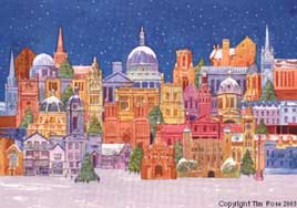 christmas cards of London  British Buildings
